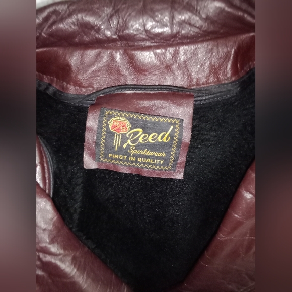 Vintage Reed Sportswear Leather Jacket With Zip Out Liner - Picture 6 of 10